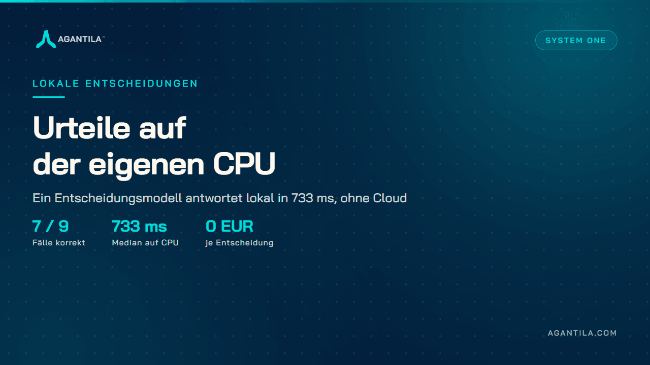 Lokale Entscheidungen für Agenten: was ein 421-Millionen-Modell auf der eigenen CPU leistet